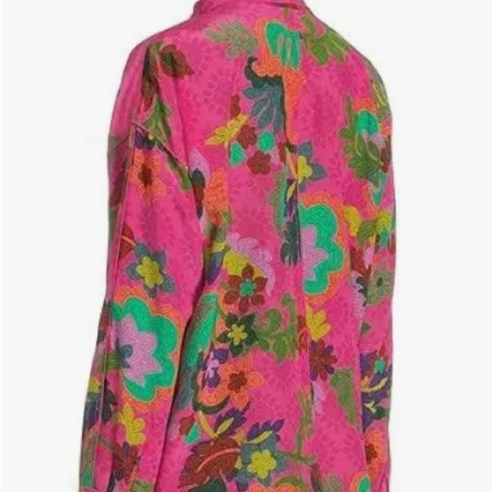 Johnny Was Martijn Shirt Fuschia and green-Size Medium - Picture 2 of 12